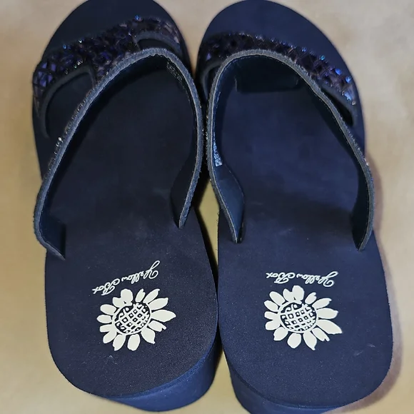Yellow Box Navy Wedges with Shimmer Accents - Picture 11 of 11
